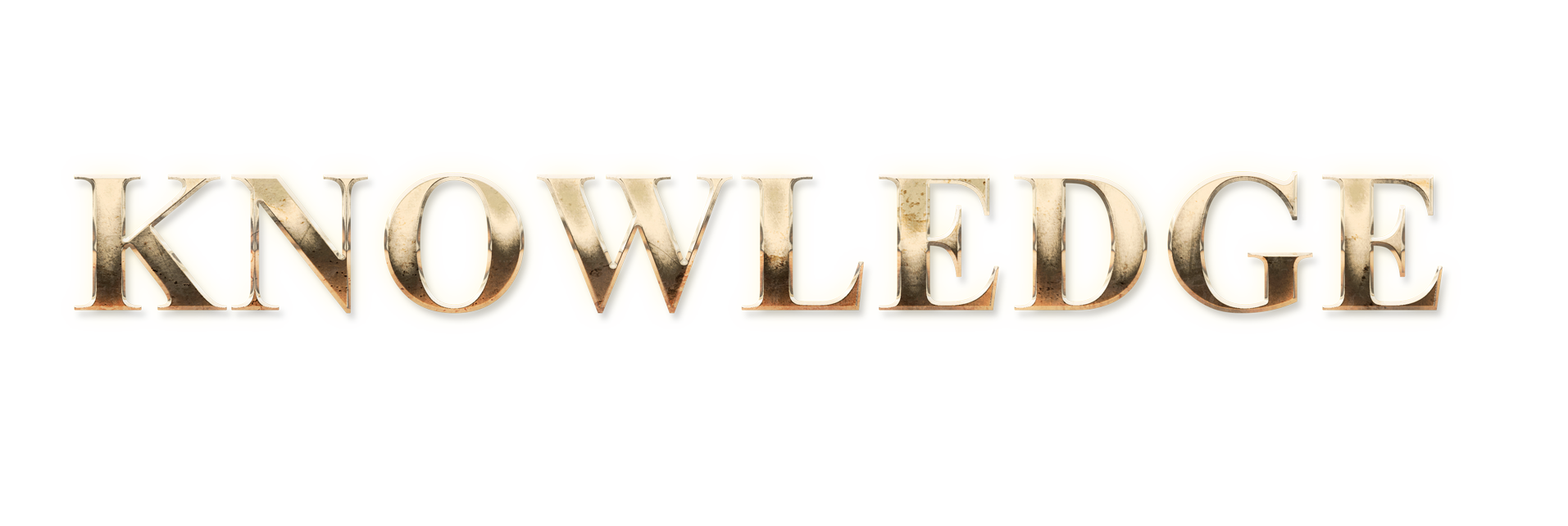 WORD KNOWLEDGE gold text effects art typography PNG images free